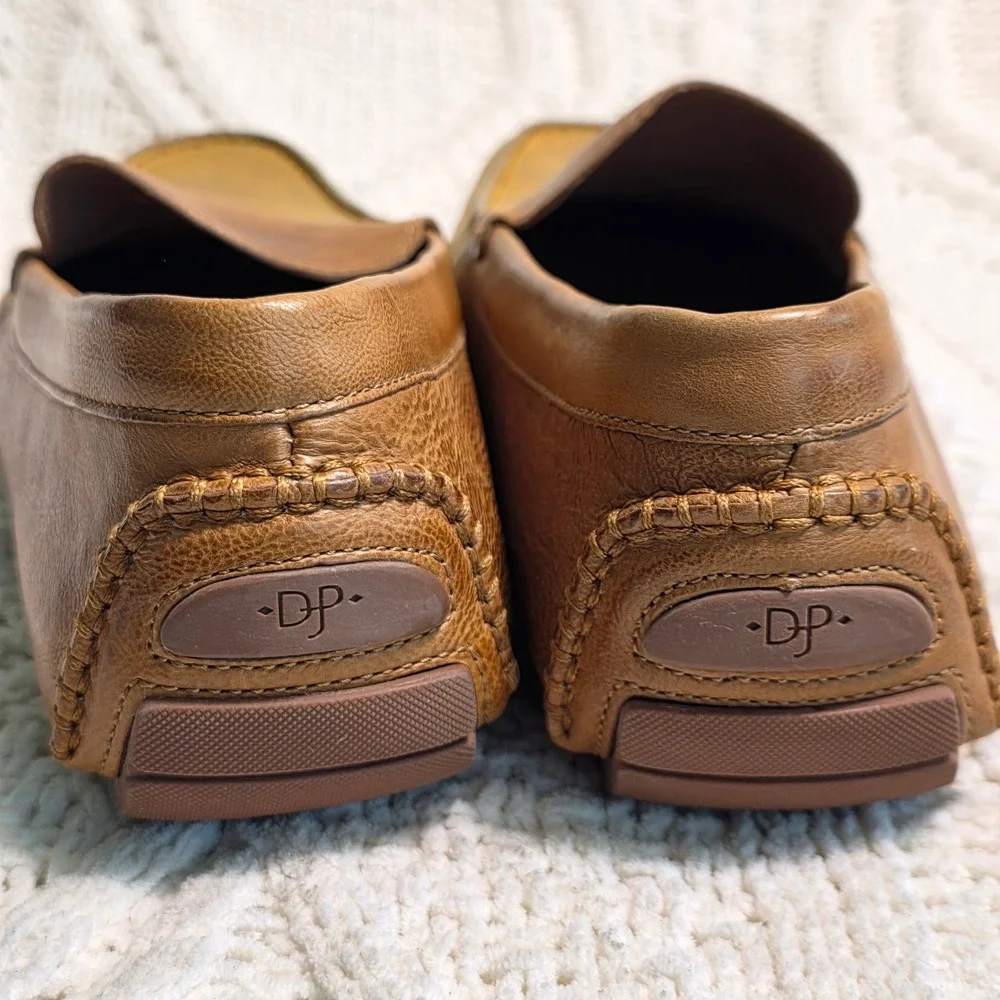 Donald J Pliner Dannel Driver Moc Loafers Tan Brown‎ Leather Mens 10M Excellent